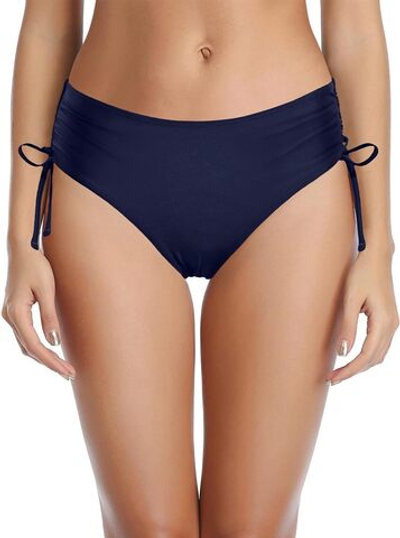 Темно-синие женские плавки с утяжкой по бокам (Размер: XS) (Цвет: темно-синий)