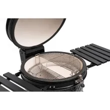 Керамический угольный гриль DinoEgg Classic Black, 46 см, с ножками и столиками