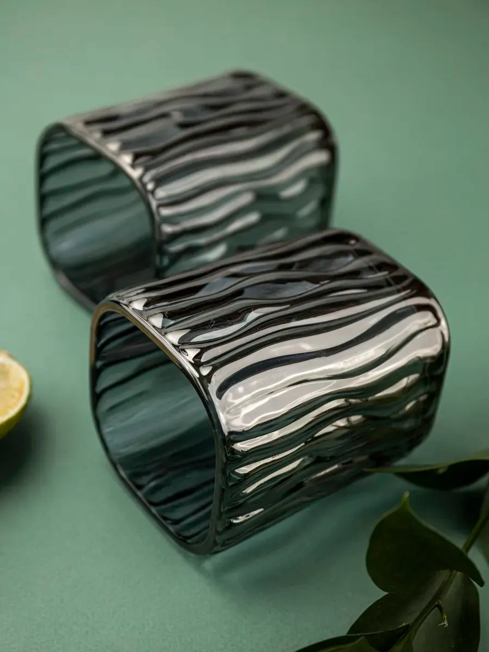 Набор бокалов под дерево 200 мл. 6 шт. черные