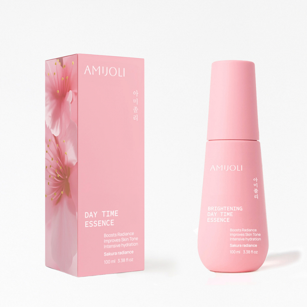 AMIJOLI Brightening Day Time Essense Sakura Radiance Дневная эссенция для увлажнения кожи с муцином улитки и экстрактом сакуры 100мл