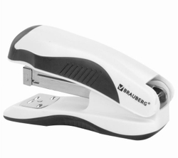 Степлер №24/6, 26/6 BRAUBERG "JET PRO", до 25 листов, эргономичный, бело-черный, 228585