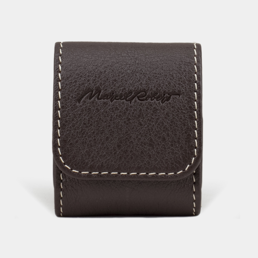 Чехол-держатель кожаный для наушников Petit Easy темно-коричневого цвета