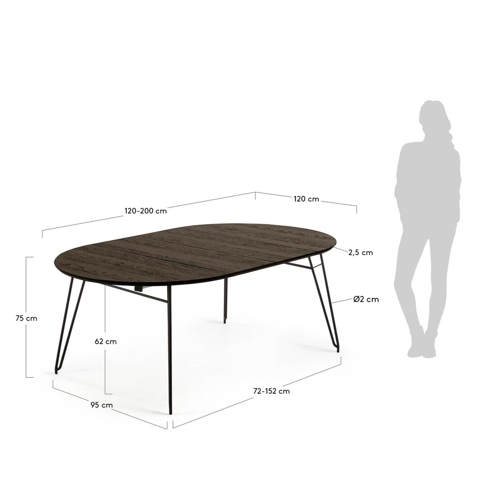 Круглый стол La Forma (ex Julia Grup) Norfort 120(200) х 120