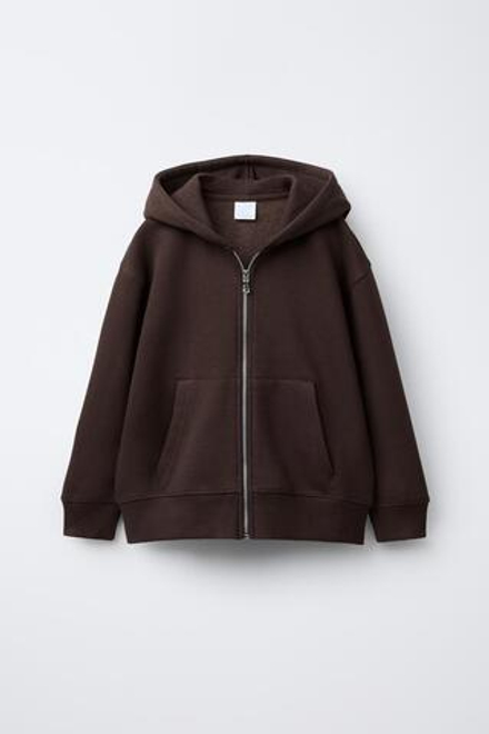 ZARA БАЗОВАЯ ТОЛСТОВКА НА МОЛНИИ, КОРИЧНЕВЫЙ