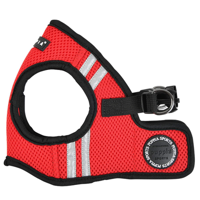 Puppia шлейка-жилет для собак дышащая, светоотражающая "soft", красная, l