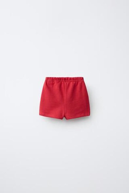ZARA ШОРТЫ-БЕРМУДЫ С ЛАМПАСАМИ, КРАСНЫЙ