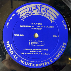 Винтажная виниловая пластинка LP Haydn Гайдн, Paris Symphonie Nr. 104 In D-dur London, Symphonie Nr. 101 In D-dur Die Uhr (Германия 1967)