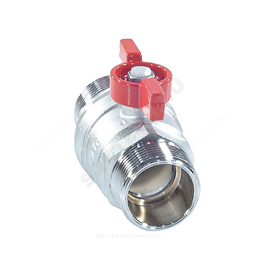 Кран шаровой латунь хром R253D Ду 32 Ру35 НР бабочка Giacomini R253X006