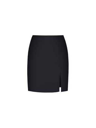 Мини юбка из крепа с разрезом