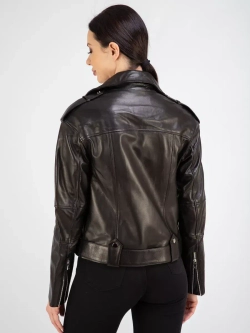 Куртка весенняя укороченная натуральная кожа на молнии