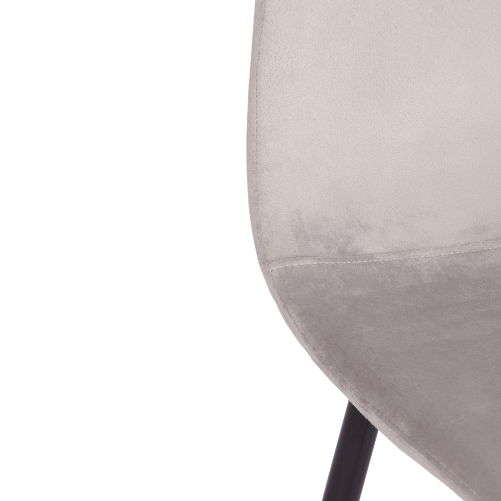 Стул BREEZE (mod. 4724) Велюр/металл , 44 х 53 х 87 см, Light grey (светло-серый) HLR14 / черный