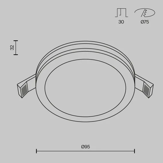 Встраиваемый светильник Фантом / Phanton 12 Вт 4000 К 120° Technical dl303-l12b4k