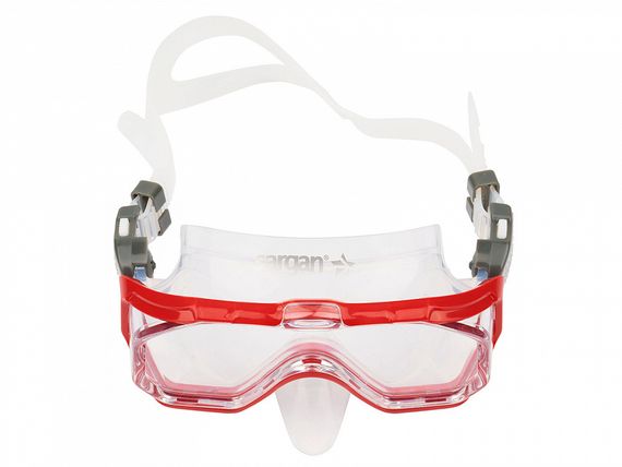 Набор детский маска+трубка в сумке Sargan Панорама-А kids прозрачный/красный/черный