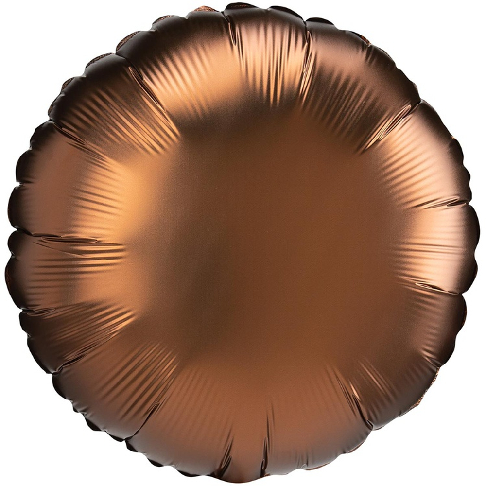 Шар фольгированный Круг 43 см (Коричневый)