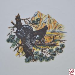 Блюдо квадратное на ножке Queen's Crown Охота красная 32*32 см