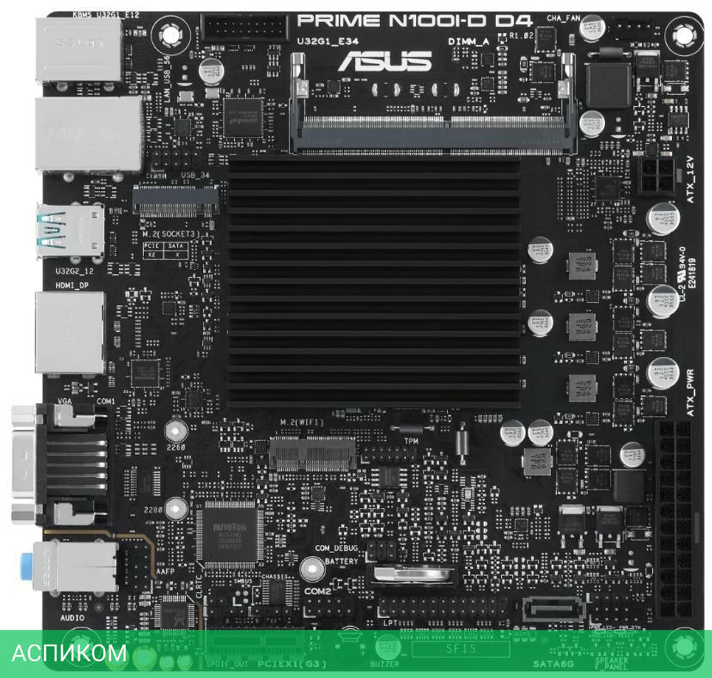 Материнская плата ASUS Prime N100I-D D4-CSM (90MB1F70-M0EAYC)
