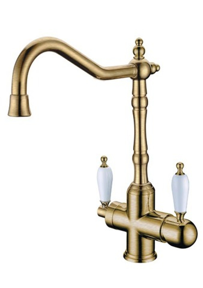 Смеситель для кухни с краном Boheme MEDICI Ripresa CRYSTAL 111-BSW