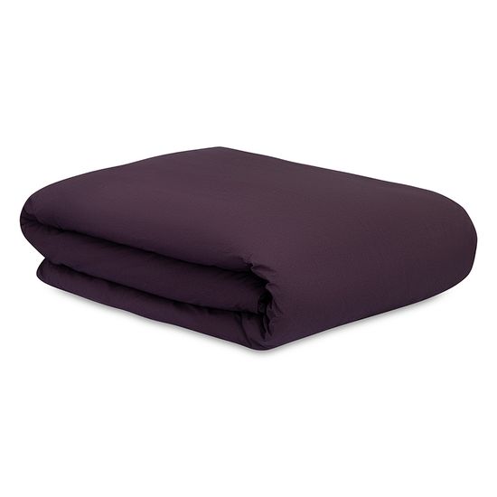 Комплект постельного белья из стираного перкаля сливового цвета из коллекции essential, 150х200 см