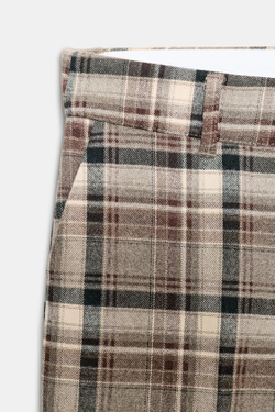 ZARA БРЮКИ В КЛЕТКУ, ХАКИ