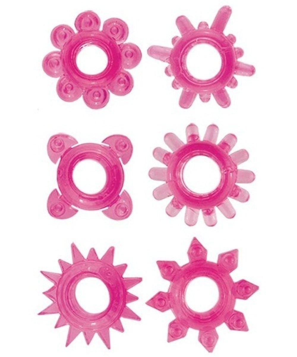 Набор из 6 розовых эрекционных колец
