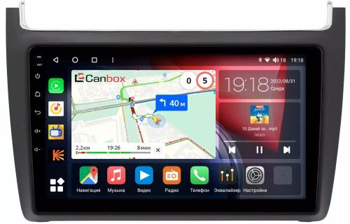 Магнитола для Volkswagen Polo 2009-2020 (рамка черная матовая) - CanBox 9091 Android 10, SIM-слот