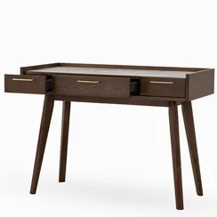 Письменный стол Ungo 110х50 см, шпон ясеня, белый мрамор