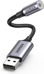Кабель USB 2.0 на Audio 3.5mm, Mic & Ear, 4-pol OMTP/CTIA, UGREEN 30757
