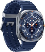 Смарт-часы Samsung Galaxy Watch Ultra 2025 LTE 47mm [корпус - серебристый, ремешок - синий, 1.47", Super AMOLED, IP68, Bluetooth, NFC, Wi-Fi, для Android 12.0 и выше]