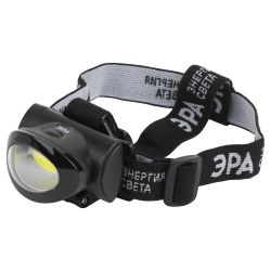 Фонарь налобный светодиодный ЭРА GB-601 на батарейках мощный яркий 3 режима черный