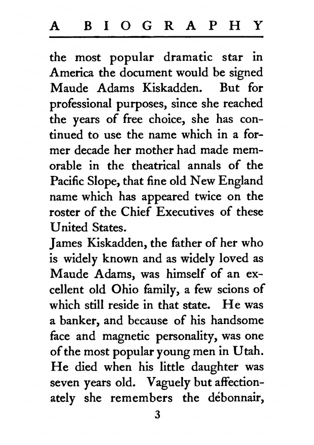 Maude Adams. a biography | Ada Patterson