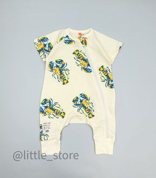 Комбинезон из футера(тонкого) Moi Noi, Лобстеры на бежевом