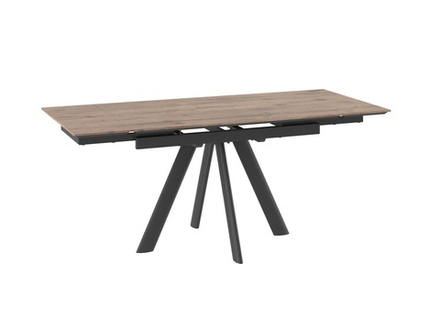 Стол JACK-120, раздвижной 120(30+30)х80, ДУБ ВЕЛЛИНГТОН/ЧЕРНЫЙ, (1 упак.)