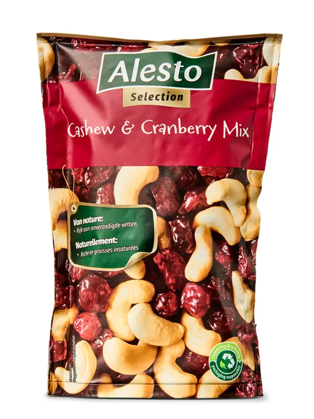 Cмесь отборных орехов кешью и клюквы ALESTO cashew crandberry mix 200 г, тщательно отобранные высококачественные орехи