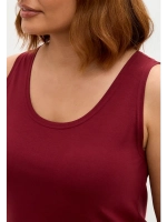 Майка базовая под пиджак удлиненная оверсайз винный