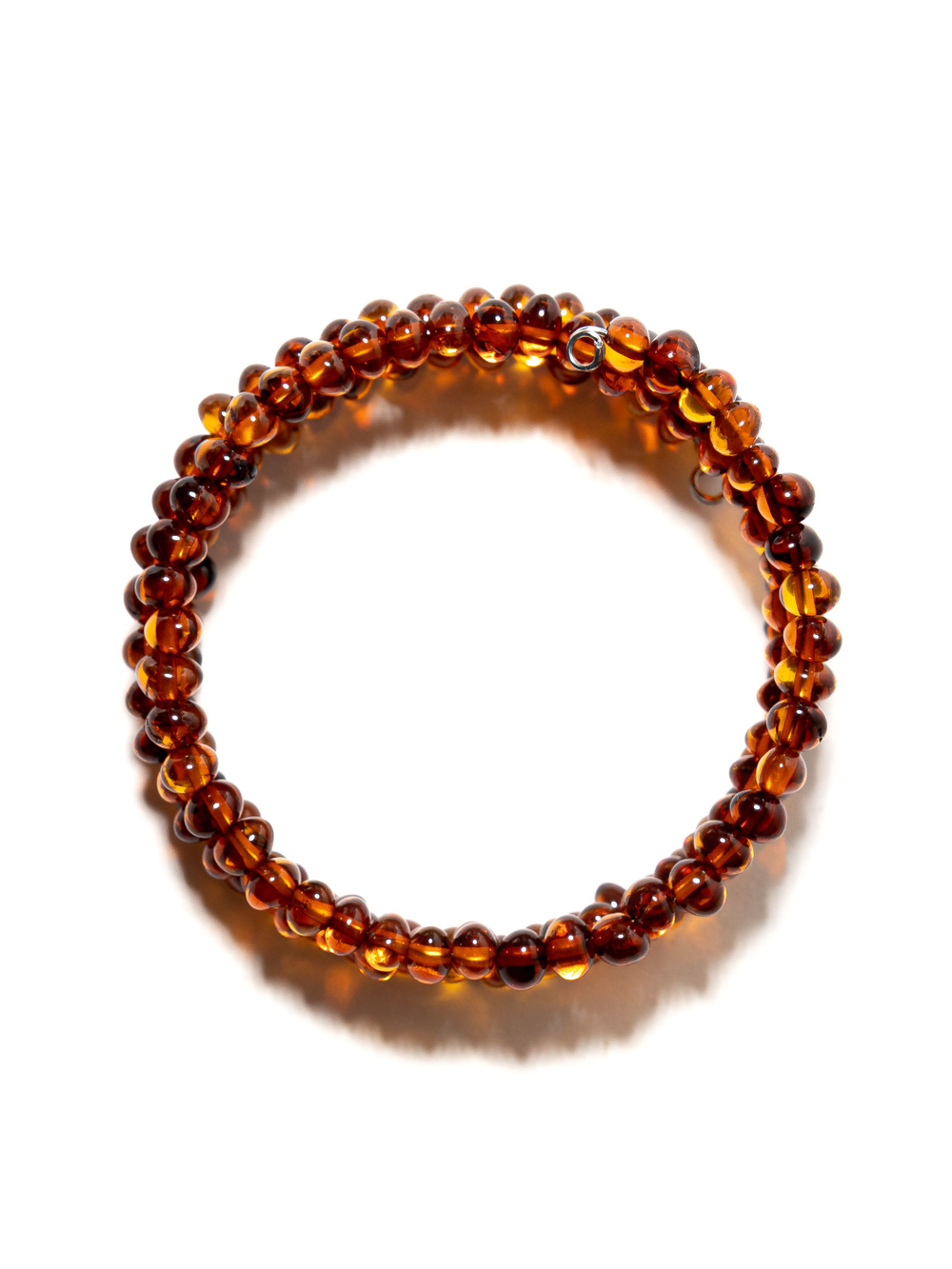Браслет из цельного янтаря на гибкой проволоке. Калининградский натуральный янтарь