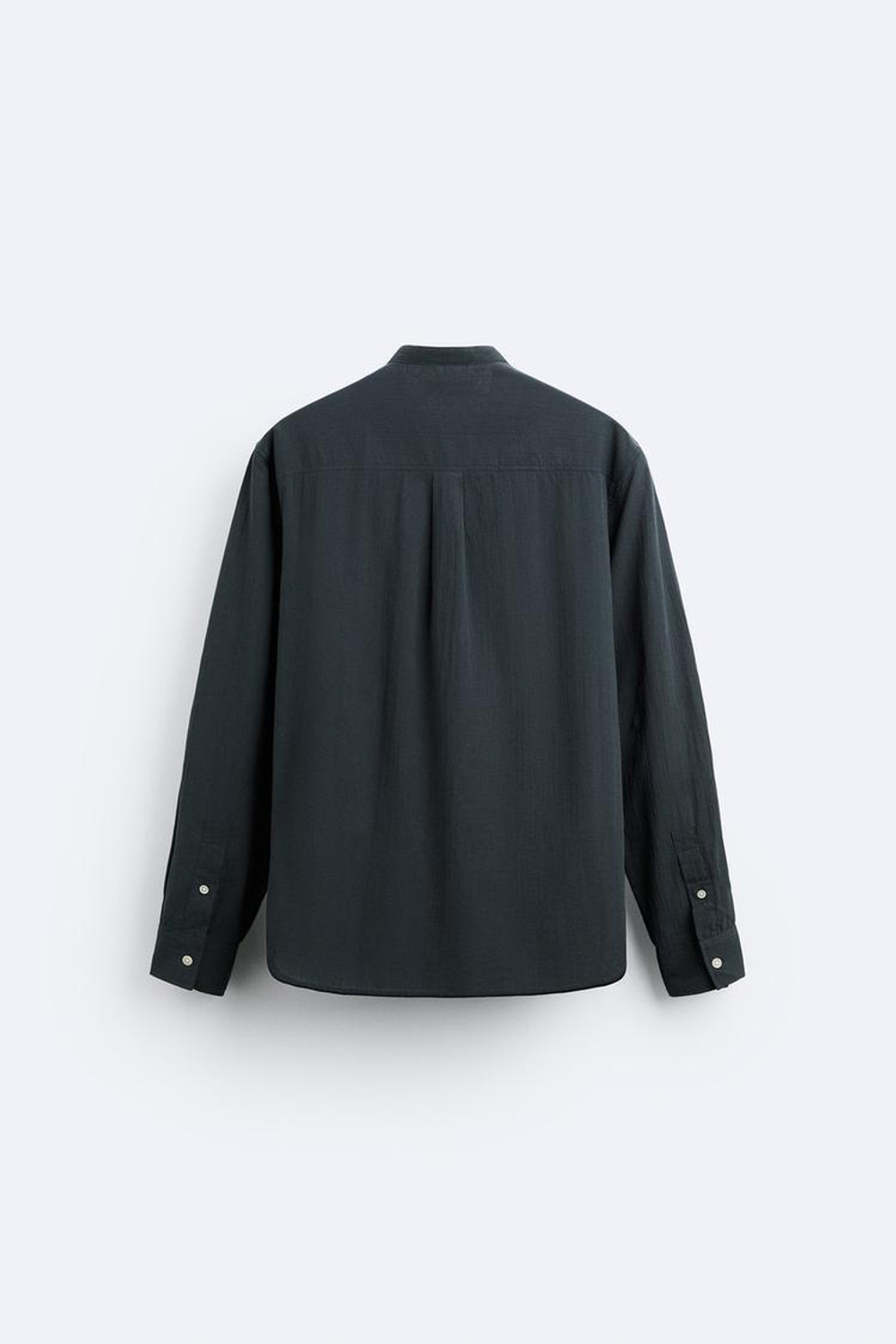 ZARA РУБАШКА ИЗ ЖАТОГО ХЛОПКА, ТЕМНО-СЕРЫЙ