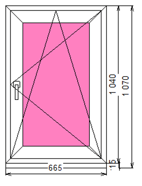 Пластиковое окно 1040 х 665 ТермА Эко