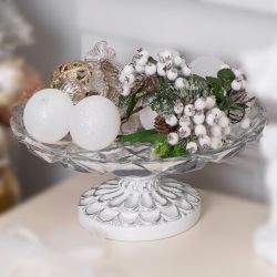 Фруктовница Классика Белая с чашей из стекла