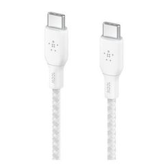 Кабель Belkin Boost Charge Braided USB-C - USB-C, 2 м, нейлон, белый (CAB014bt2MWH)