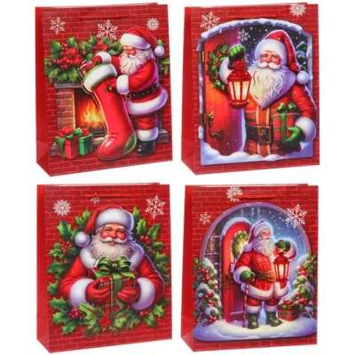 Пакет подарочный «Добрый Дедушка Мороз» 32X26X10 см