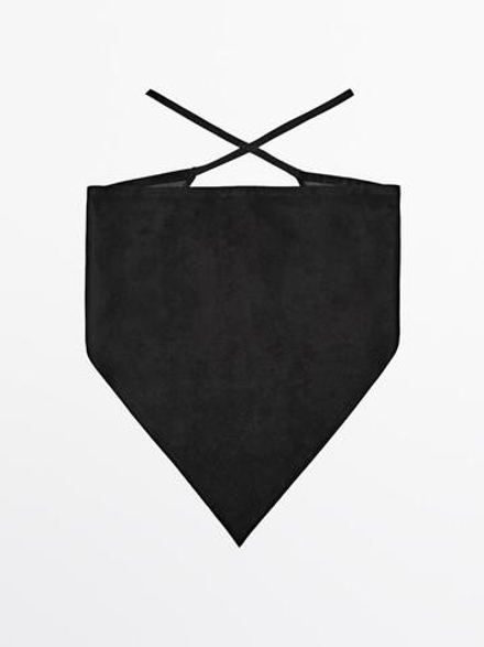 Massimo Dutti Бандана из замши, черный
