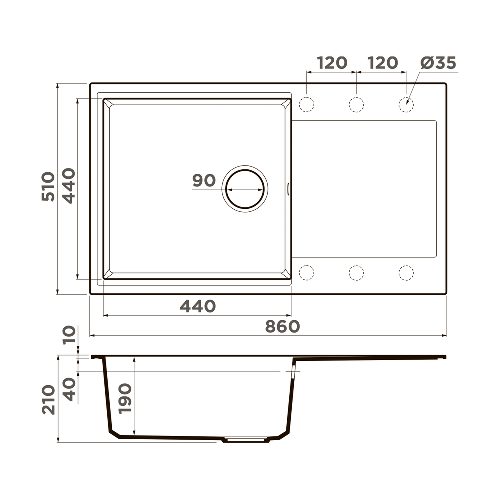 Мойка Omoikiri Daisen 86-GR Artgranit | Leningrad grey