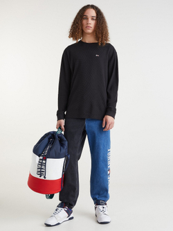 Лонгслив Tommy Jeans Skater Waffle Black