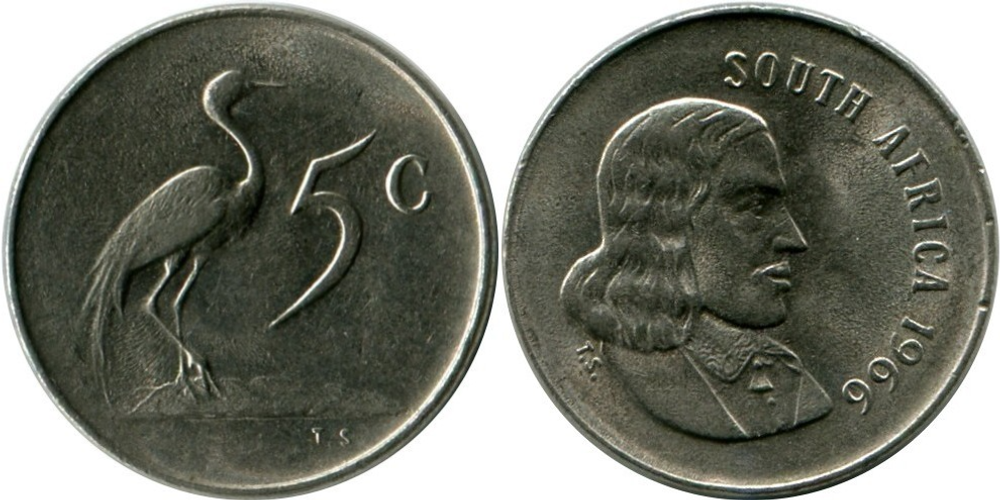 ЮАР 5 центов, 1965 - 1969 SOUTH AFRICA XF
