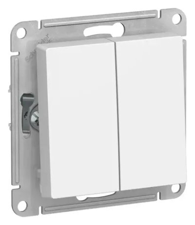 ATLASDESIGN 2-клавишный ПЕРЕКЛЮЧАТЕЛЬ, сх.6+6, 10АХ, механизм, ЛОТОС