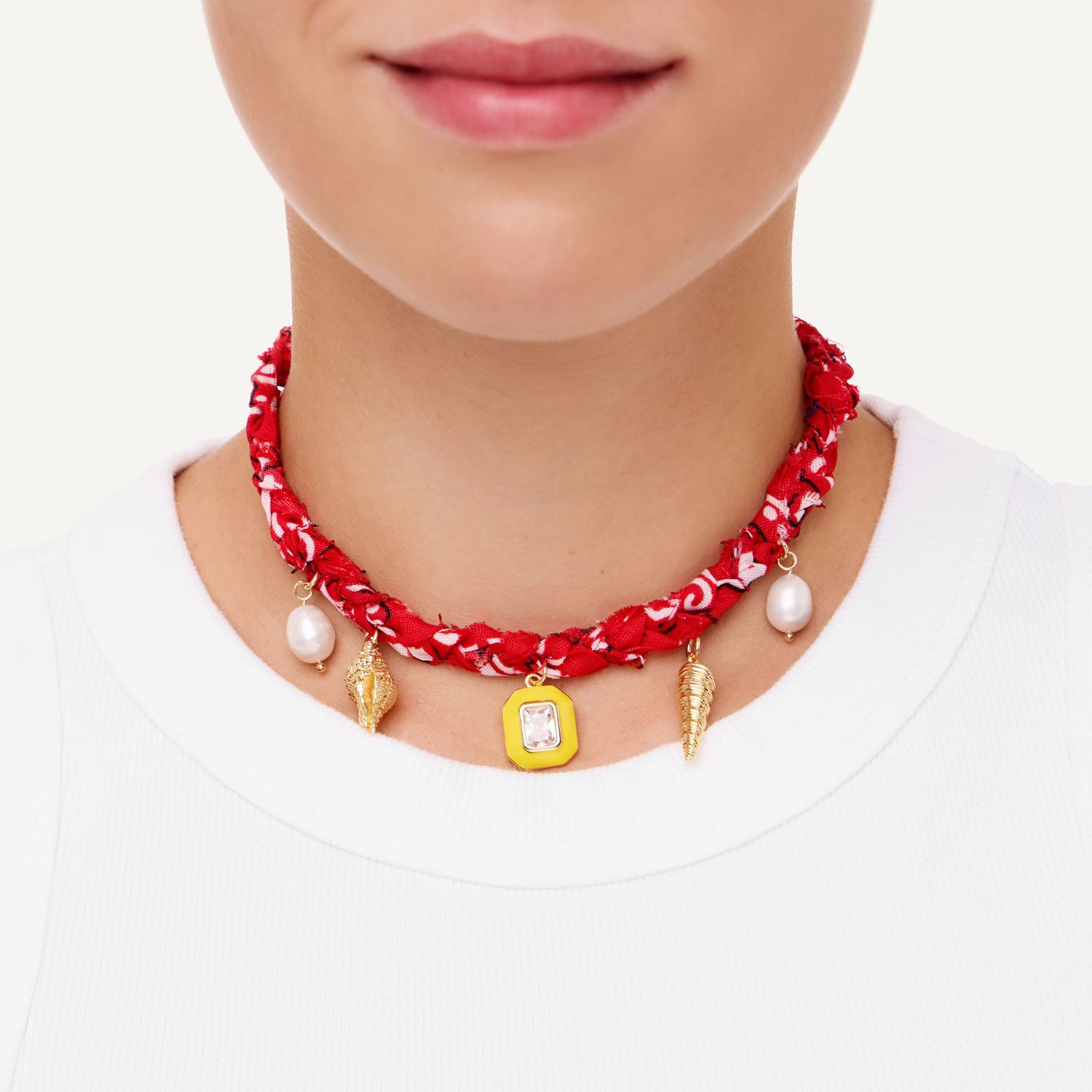 Колье Braded Bandana Necklace - Red