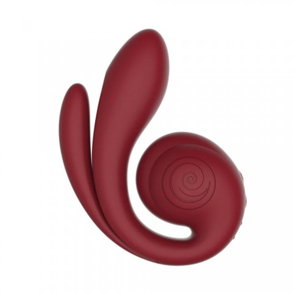 Вибратор с тройной стимуляцией SVibe Snail GIZI Pro бордовый