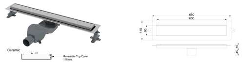Душевой лоток Premium Linear 60см, нерж.сталь черный