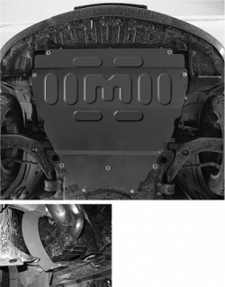 Защита картера Двигателя, КПП. 2 мм, Сталь. для Mazda 5 2005-2010, Mazda 3 2003-2009 MOTODOR.71123