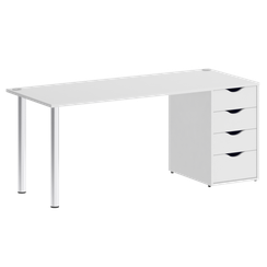 Home Office Стол письменный VR.SP-3-178.4 Белый Бриллиант/Хром 1780*720*750